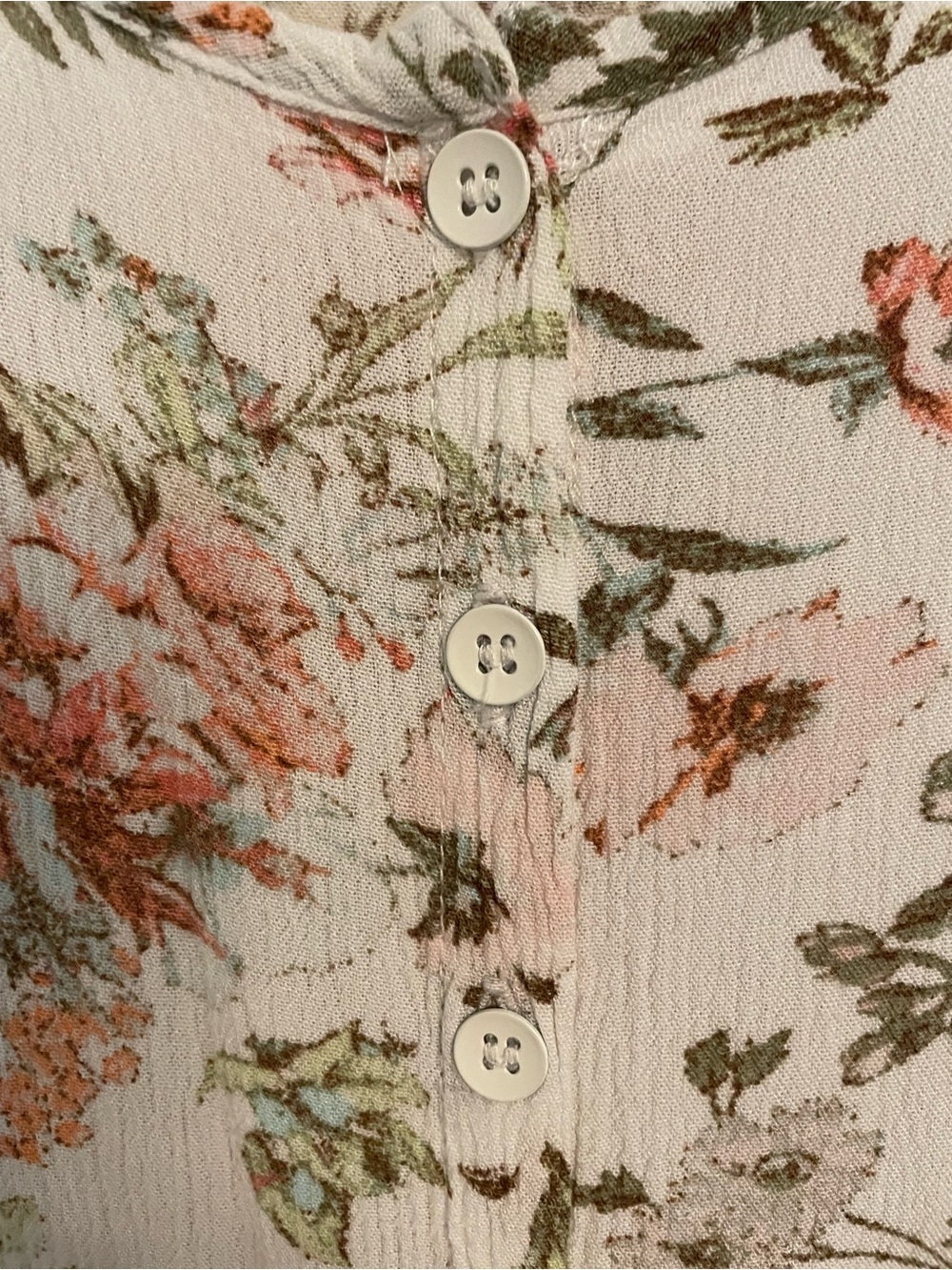 Frye Floral Midi Dress in Ivory and Blush Sleeveless Botton Front Size M Boho - Picture 8 of 14